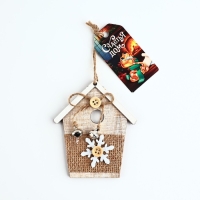 Ёлочная игрушка новогодняя &laquo;Домик&raquo;, на Новый год, дерево, 8,5х10 см