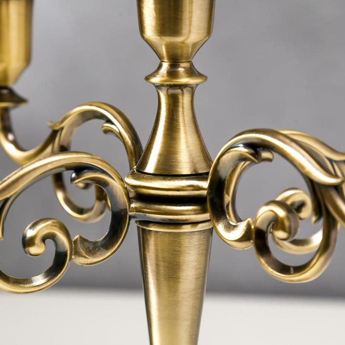 Подсвечник металл на 5 свечей "Лаконичность" цвет латуни 26,5х27,5х10 см