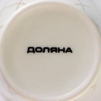 Кружка фарфоровая Доляна &laquo;Золотая нить&raquo;, 320 мл, цвет белый