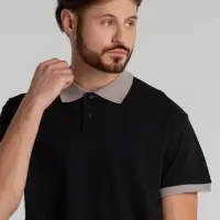 Рубашка поло Prince 190 черная с серым, размер M