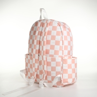 Рюкзак молодёжный из текстиля, 4 кармана, цвет белый/розовый Рюкзак молодёжный из текстиля, 4 кармана, цвет белый/розовый