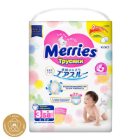Подгузники-трусики Merries M 6-11 кг, 58 шт.