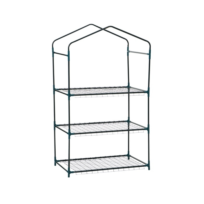 Стеллаж для рассады, 3 полки, 110 &times; 40 &times; 65 см, металлический каркас d = 12 мм, без чехла, Greengo