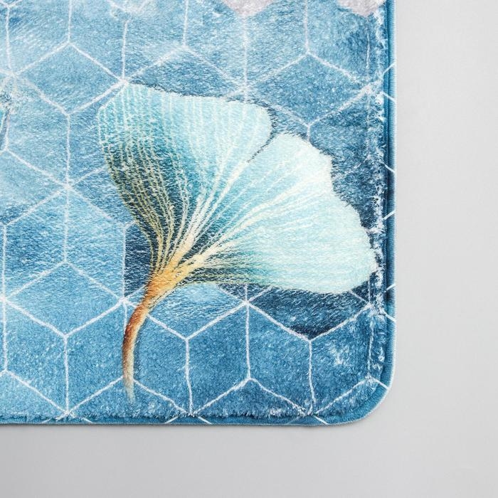 Коврик для ванной Доляна &laquo;Листья&raquo;, 50&times;80 см, микрофибра