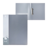 Папка на 2 кольцах А4, Calligrata, 27 мм, 700 мкм, внутренний и торцевой карман, серая Папка на 2 кольцах А4, Calligrata, 27 мм, 700 мкм, внутренний и торцевой карман, серая