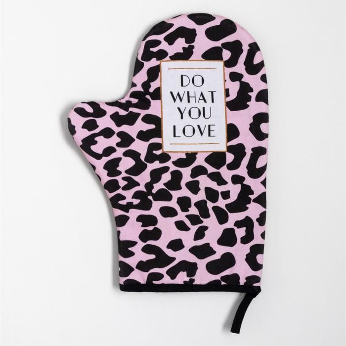 Кухонный набор Этель "Do what you love": варежка-прихватка 20х28 см, прихватка 19х19 см, 100% хлопок