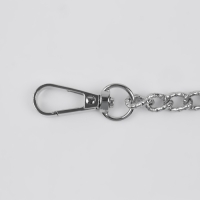 Цепочка для сумки, с карабинами, алюминиевая, 7 &times; 10 мм, 120 см, огранённая, цвет серебряный