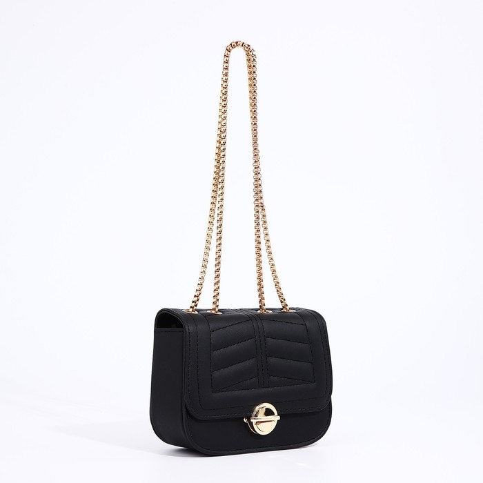 Сумка-мессенджер на застёжке, цвет чёрный