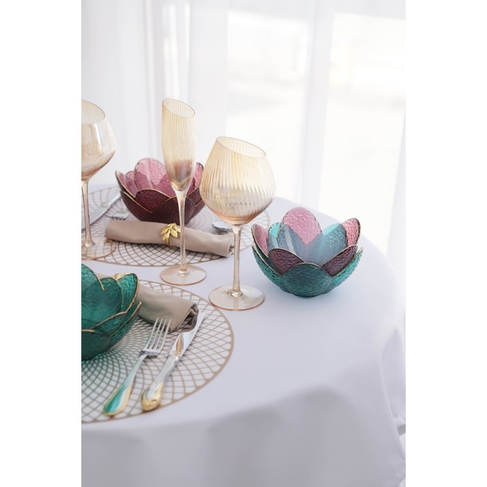 Салатник стеклянный фигурный &laquo;Цветок&raquo;, 280 мл, 16&times;7,7 см