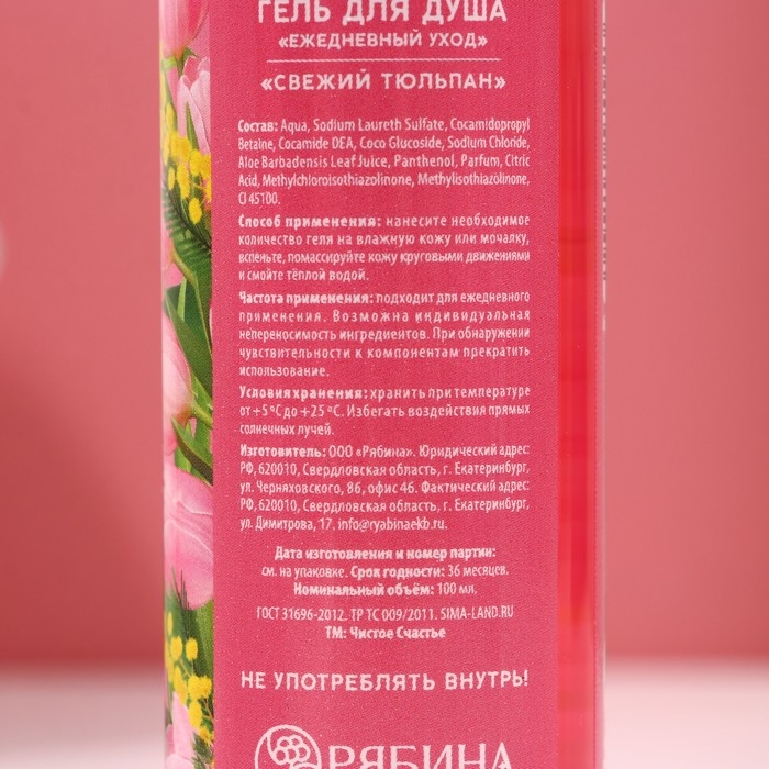 Подарочный набор косметики &laquo;Яркой весны!&raquo;, гель для душа 100 мл, пена для ванны 100 мл, мочалка, ЧИСТОЕ СЧАСТЬЕ