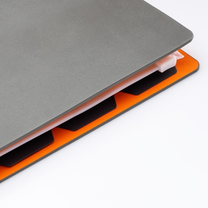 Ежедневник недатированный А5, 120 листов на кольцах FIRENZE, обложка искусственная кожа, блок 70г/м2, серый