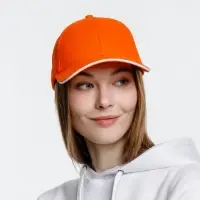 Бейсболка Spiker, оранжевая с белым