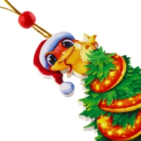 Ёлочная игрушка - подвеска деревянная &laquo;Новый год! Змея&raquo;, символ года 2025