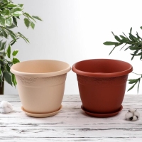 Горшок с поддоном &laquo;Рябина&raquo;, 5 л, цвет МИКС