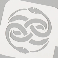 Трафарет новогодний пластиковый "Символ змеи", размер 9х9 см