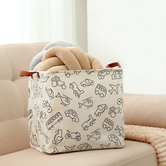 Корзина для игрушек &laquo;Транспорт&raquo;, 33 &times; 33 &times; 31 см