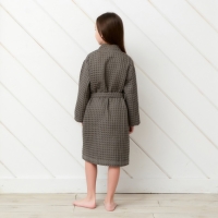 Халат вафельный детский Крошка Я "Boho" размер 30 (98-104 см), цвет светло серый, 100% хлопок 290 г/м2