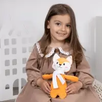 Мягкая игрушка Beastie Toys, лисенок с белым шарфом