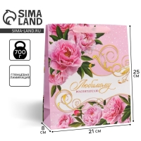 Пакет подарочный ламинированный, упаковка, &laquo;Воспитателю&raquo;, ML 21 х 25 х 8 см