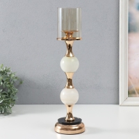 Подсвечник металл на 1 свечу "Мраморный шар" золото 39х10х10 см Подсвечник металл на 1 свечу "Мраморный шар" золото 39х10х10 см