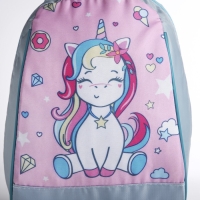 Рюкзак школьный детский для девочки «Единорожка», 20х13х26, отд на молнии, сиреневый Рюкзак школьный детский для девочки «Единорожка», 20х13х26, отд на молнии, сиреневый