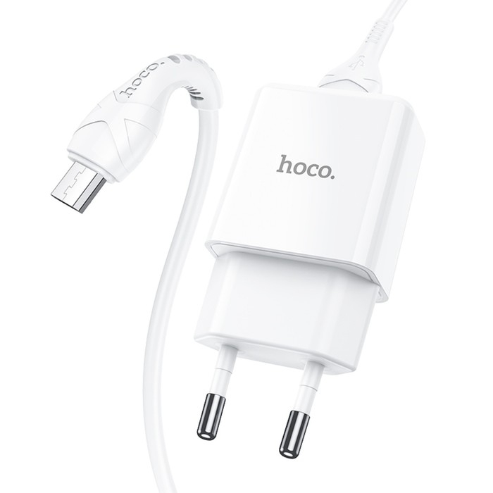 Сетевое зарядное устройство Hoco N9, USB - 2.1 А, кабель microUSB 1 м, белый Сетевое зарядное устройство Hoco N9, USB - 2.1 А, кабель microUSB 1 м, белый
