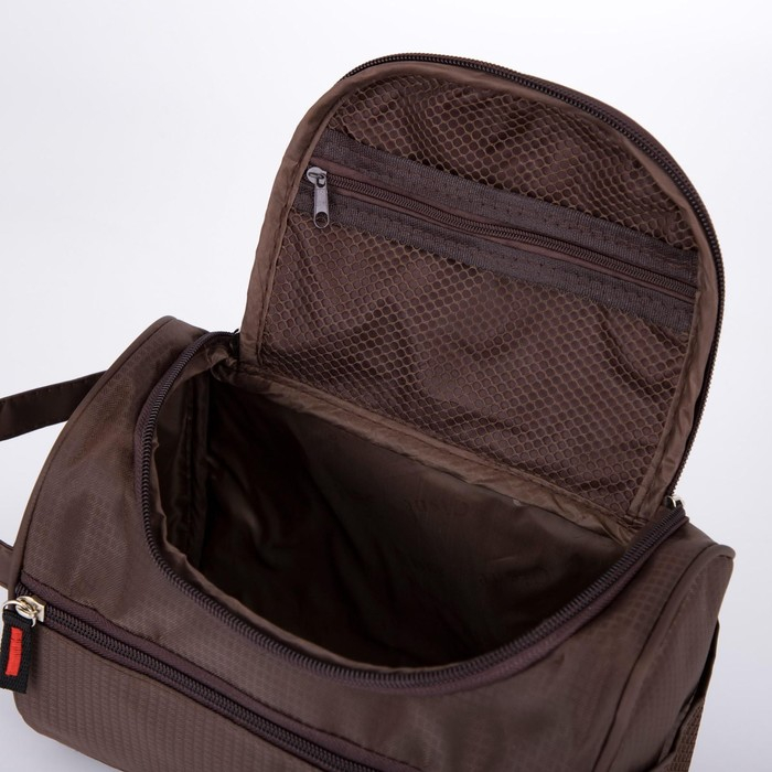 Косметичка на молнии, наружный карман, цвет коричневый Косметичка на молнии, наружный карман, цвет коричневый