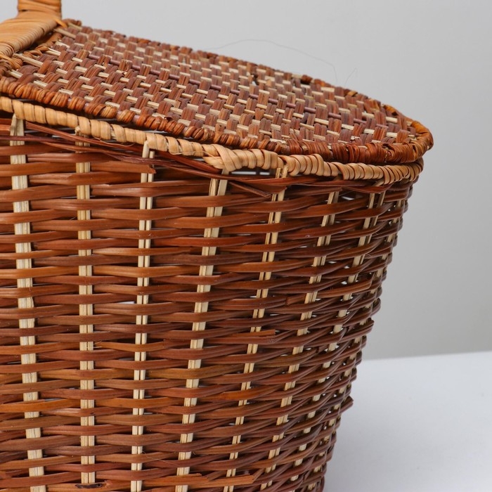 Корзина для пикника  с крышкой , 42х28 Н27/46 см