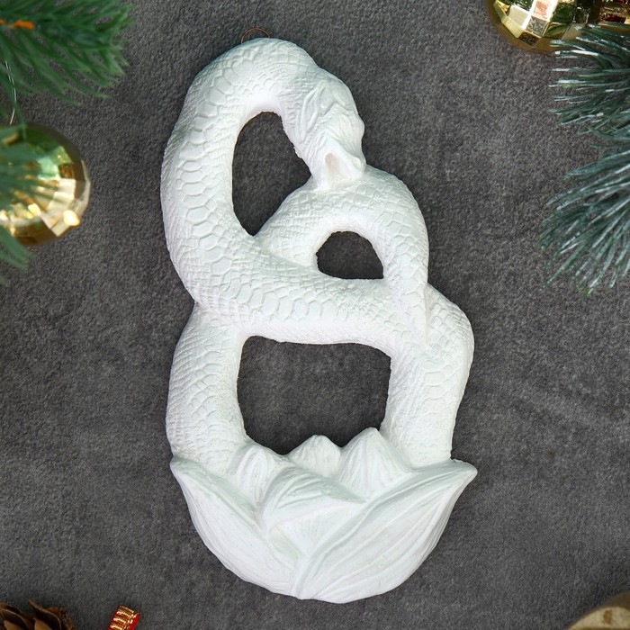 Новый год. Символ 2025. Панно с подвесом Новый год. Символ 2025. Панно с подвесом "Змея в цветке" под раскраску, 11,5х6,5х1см