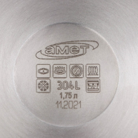 Ковш для кипячения молока, 1,75 л, d=16 см, капсульное дно, стеклянная крышка, индукция Ковш для кипячения молока, 1,75 л, d=16 см, капсульное дно, стеклянная крышка, индукция
