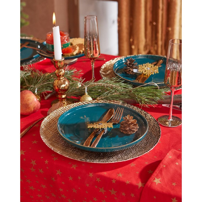 Скатерть Скатерть "Этель" Gold stars 149х250+/- 3см, 100% хлопок, 190 г/м2