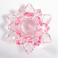 Сувенир стекло "Лотос кристалл трехъярусный розовый" d=10 см Сувенир стекло "Лотос кристалл трехъярусный розовый" d=10 см