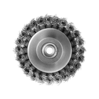 Щетка металлическая для УШМ ТУНДРА, крученая проволока, "чашка", М14, 125 мм
