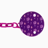 Набор: Соска - пустышка с держателем &laquo;Пингвинчик&raquo;, анатомическая +6 мес, цвет фиолетовый