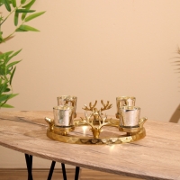 Подсвечник на 4 свечи "Рожки" алюминий 30х30х10 см Подсвечник на 4 свечи "Рожки" алюминий 30х30х10 см