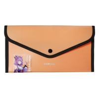 Папка-конверт на кнопке 260 х 140 мм (Travel), 600 мкм, ErichKrause "Matt Manga", с расширением, непрозрачная, тиснение "песок", микс