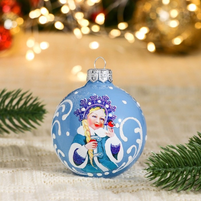 Шар Шар "Снегурочка Хрустальная", 65 мм., в подарочной упаковке, мультиколор