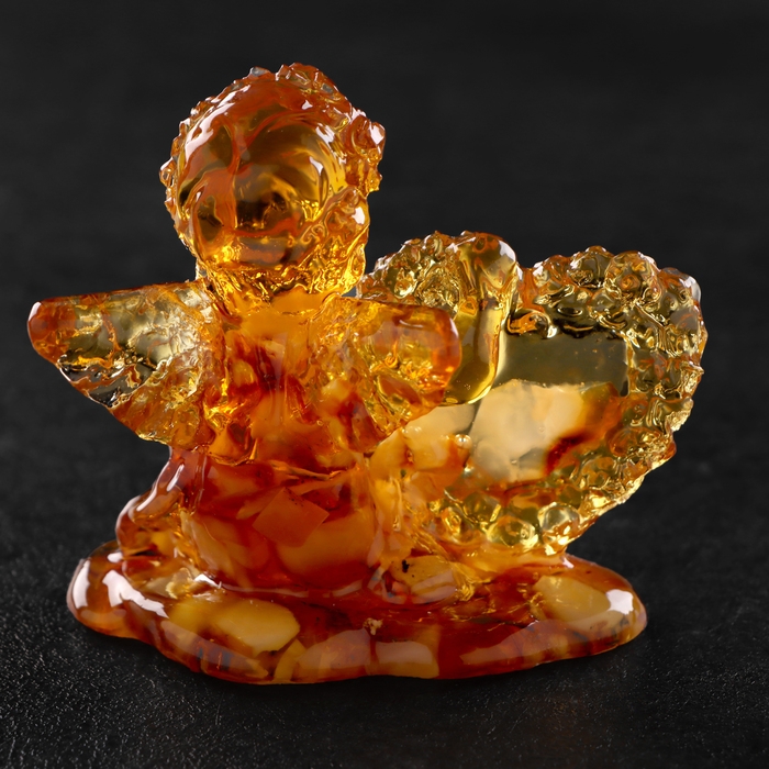 Сувенир "Ангел", с рамкой для фото, янтарь