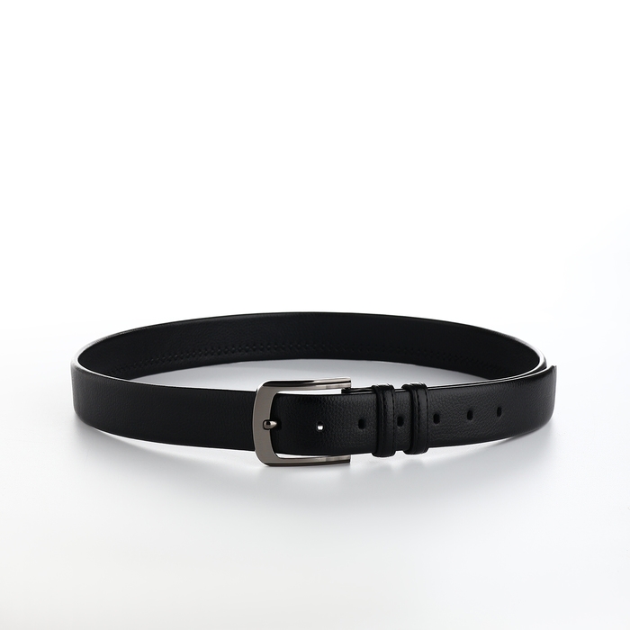 Ремень мужской, ширина 4 см, пряжка металл, цвет чёрный