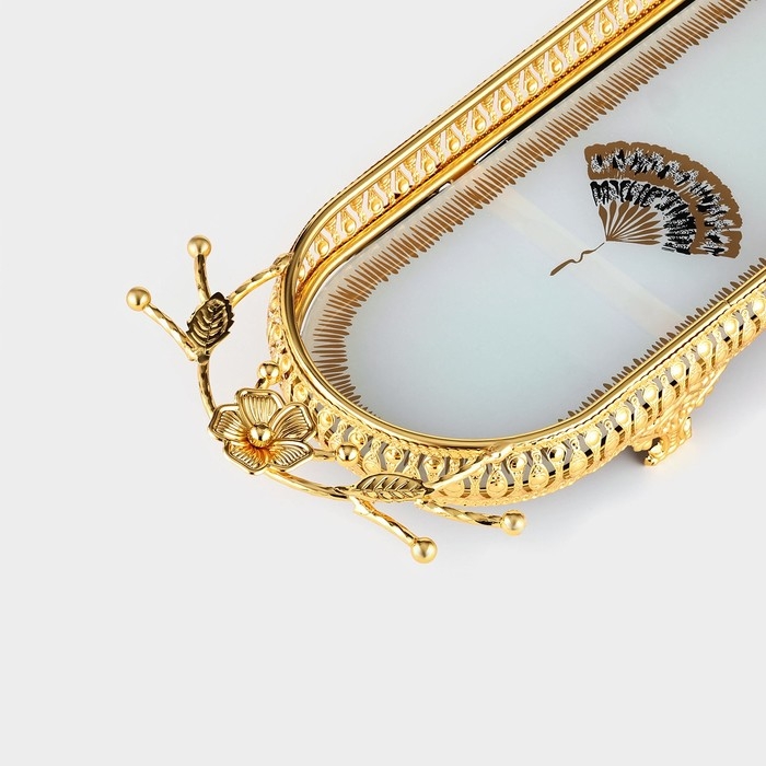 Подставка для десертов «Веер», 54×13×7 см, цвет металла золотой Подставка для десертов «Веер», 54×13×7 см, цвет металла золотой