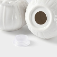 Набор фарфоровый для специй BellaTenero &laquo;Тюльпан&raquo;, 3 предмета: солонка 75 мл, перечница 75 мл, бамбуковая подставка, цвет белый