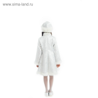 Карнавальный костюм &laquo;Снегурочка&raquo;, парча белая, шуба, шапка, р. 28, рост 110 см