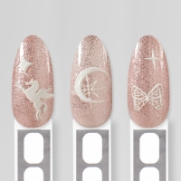 Наклейки для ногтей &laquo;Волшебство пегаса&raquo;, объёмные, цвет белый