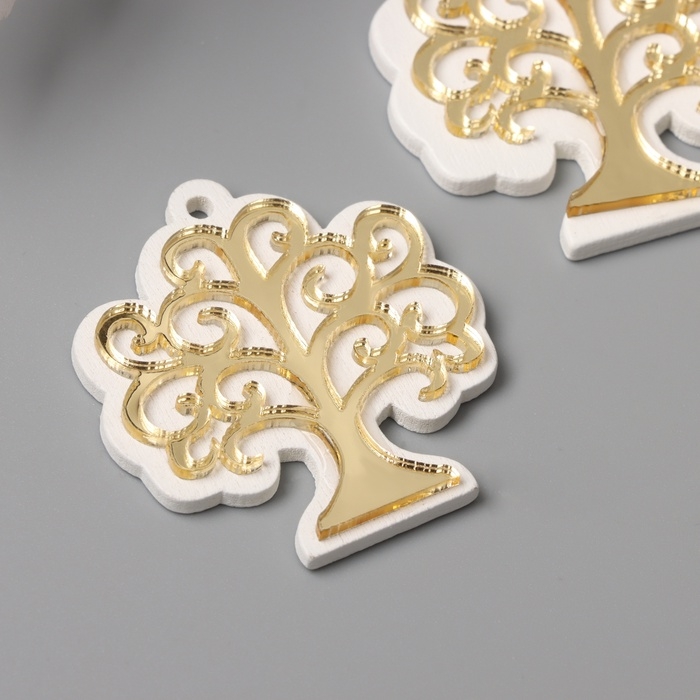 Декор для творчества дерево, пластик Декор для творчества дерево, пластик "Деревце" зеркальный набор 2 шт 4,1х4,8 см