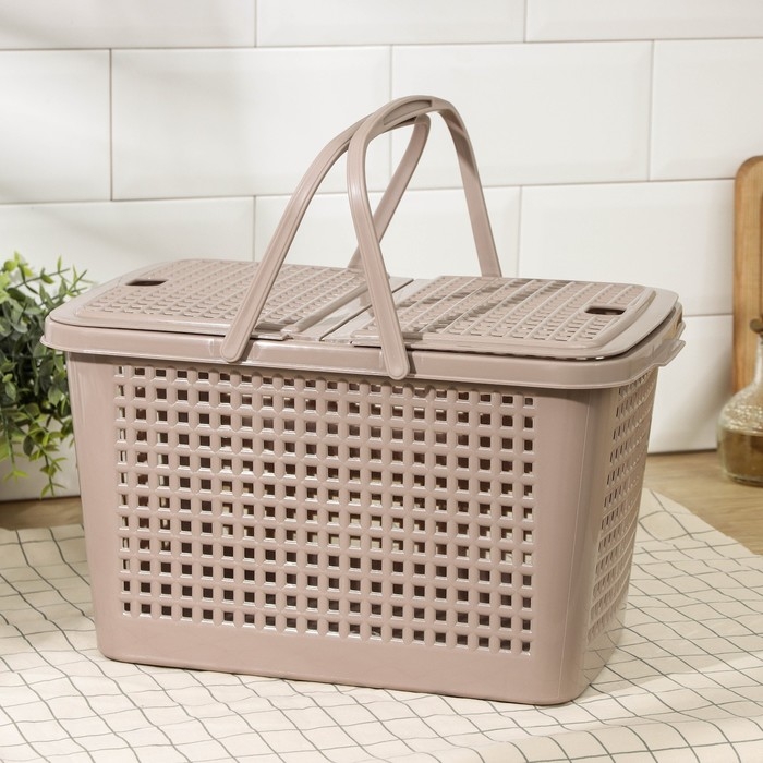 Корзина для пикника &laquo;Мини&raquo;, цвет коричневый