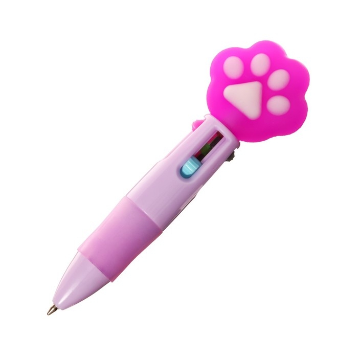 Ручка шариковая автоматическая 4-х цветная, мини, Лапка МИКС Ручка шариковая автоматическая 4-х цветная, мини, Лапка МИКС