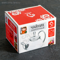 Чайник стеклянный заварочный с металлическим ситом Доляна &laquo;Элегия&raquo;, 400 мл