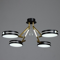 Люстра "Антеко" 4хLED 104Вт 3000-6000К черно-золотой 65х65х27 см BayerLux Люстра "Антеко" 4хLED 104Вт 3000-6000К черно-золотой 65х65х27 см BayerLux