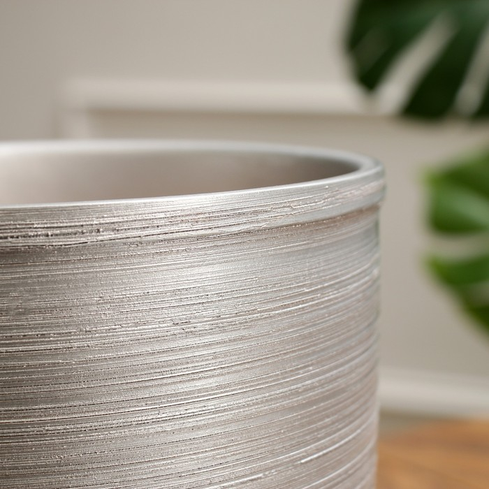 Горшок цветочный Горшок цветочный "Серебро" с поддоном, 5л