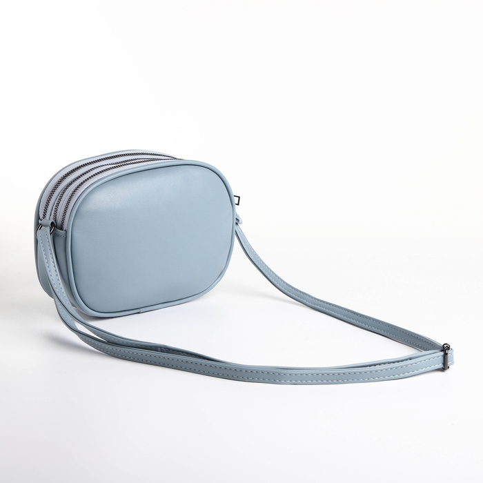 Сумка женская кросс-боди на молнии, цвет серо-голубой Сумка женская кросс-боди на молнии, цвет серо-голубой